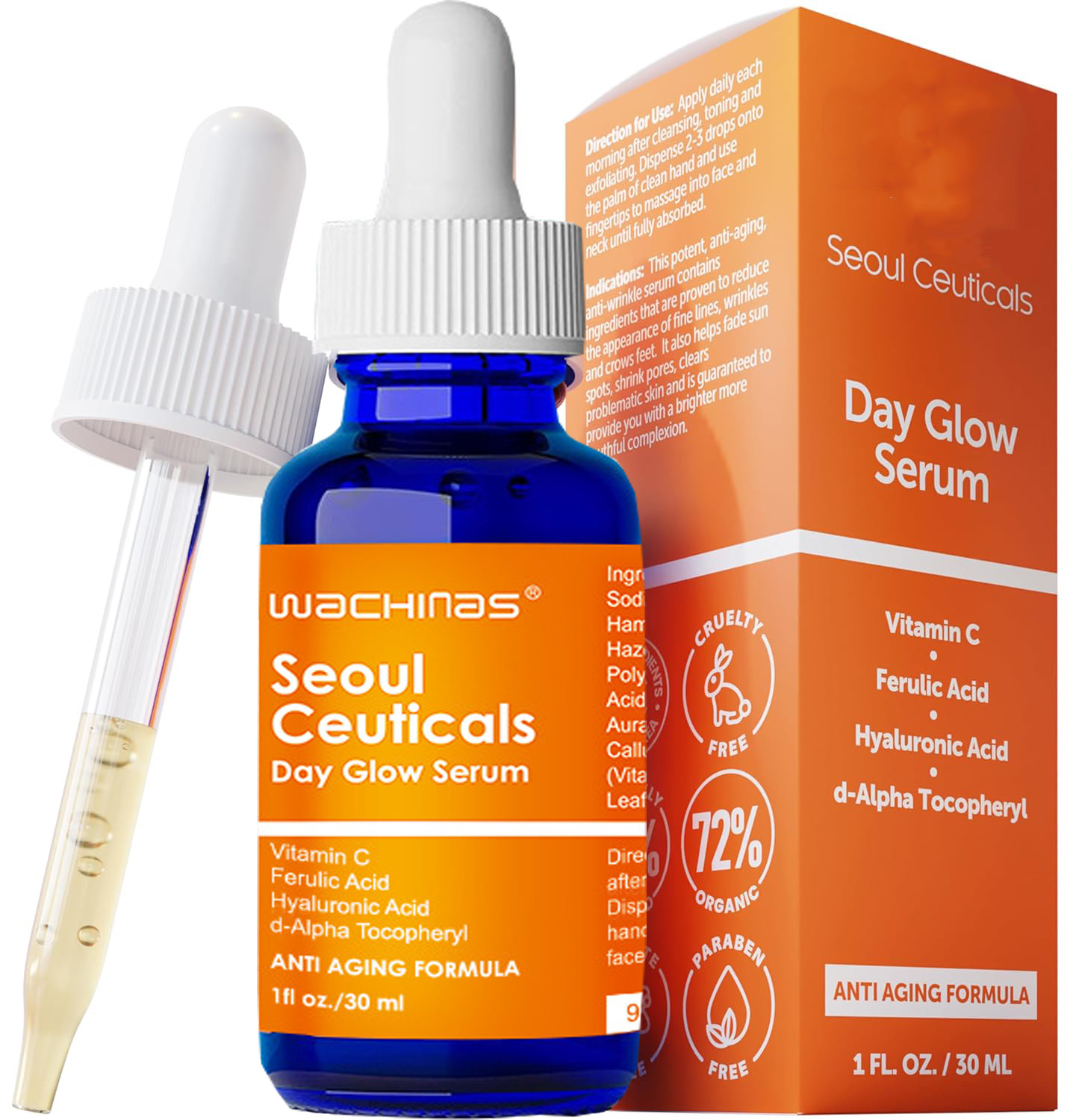 Ferulic Acid Serum - Skin Care 20% Vitamin C Hyaluronic