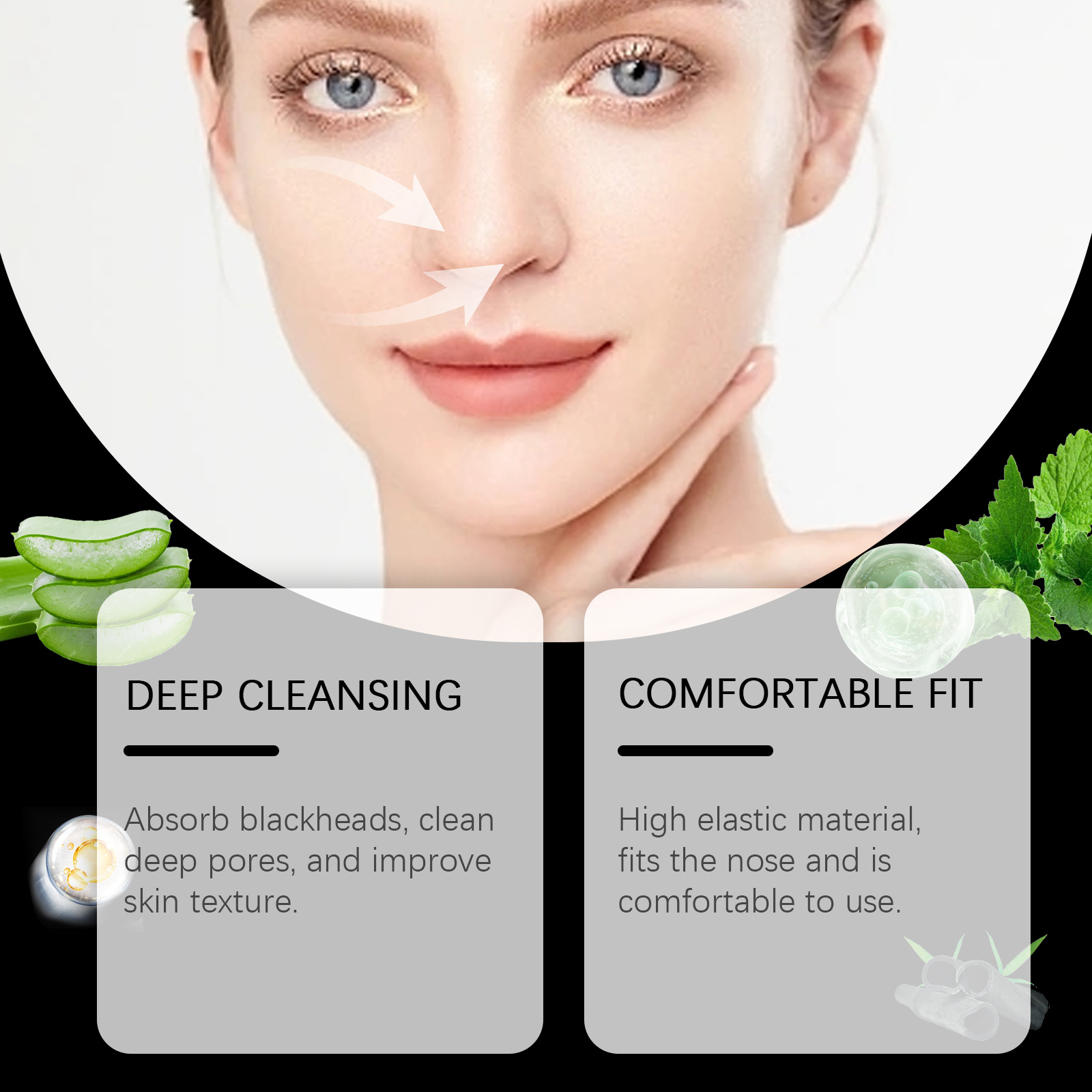 Charcoal Pore Strip - Nose Blackhead Remover Mask Charcoal Deep