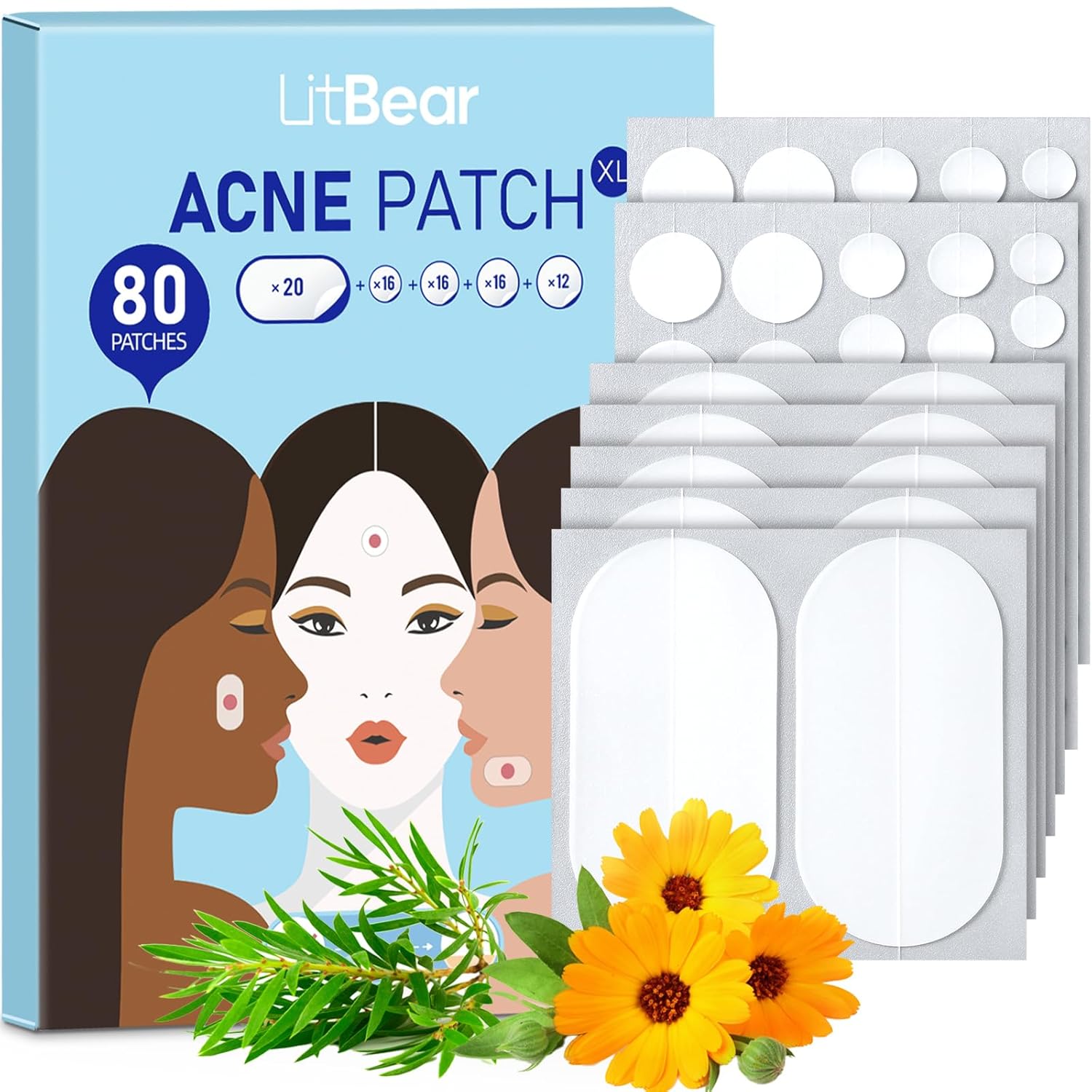 Large Acne Pimple Patches, 5 S - Tea Tree Spot Treatment avis et prix