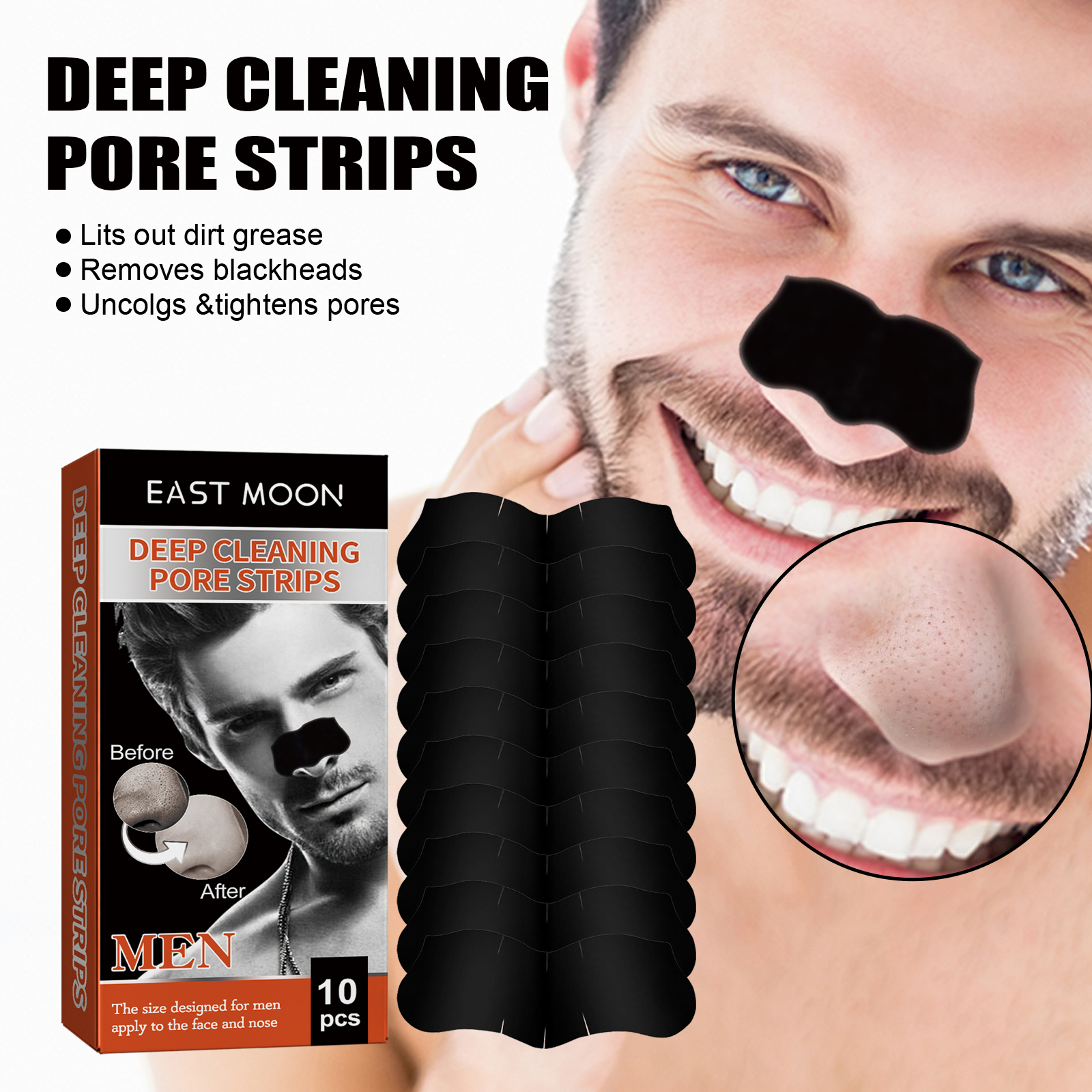 Men's Bamboo Charcoal Blackhea - Charcoal Pore Strip avis et prix