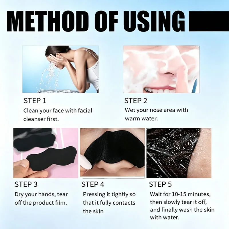10/20/50pcsCharcoal Blackhead  - Charcoal Pore Strip avis et prix